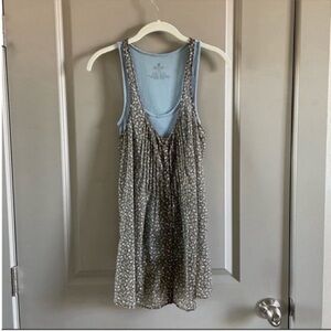 Aerie - two razorback tank tops. The flower button-up one is sheer.